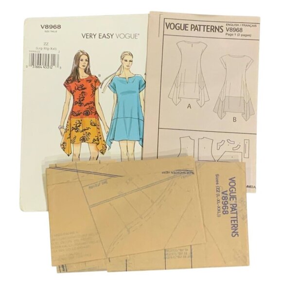 Vogue Patterns V8968 Misses Loose Fitting Dress Sewing Pattern Sizes L-2XL 2014 - Picture 3 of 3